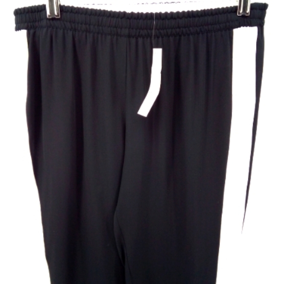 $235 NWT Theory Jesha 100% Silk Tuxedo Sheer Skinny Leg Drawstring Ankle Pants S - Picture 9 of 12